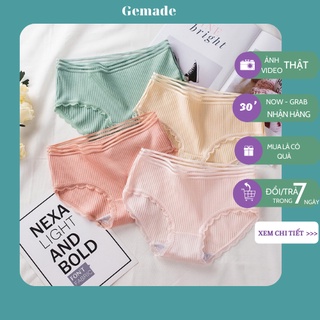 Quần lót cotton tăm tre , chip nữ cạp ren kháng khuẩn M03