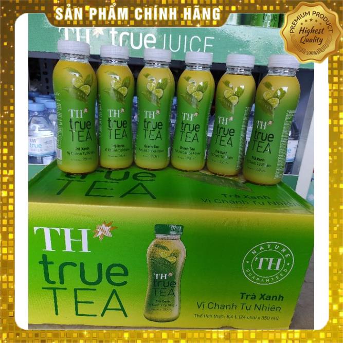 Thùng 24 chai nước trà xanh TH True Tea (24 chai x 350ml)