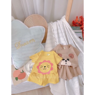 Bộ cotton 3 mặt con vật cho bé
