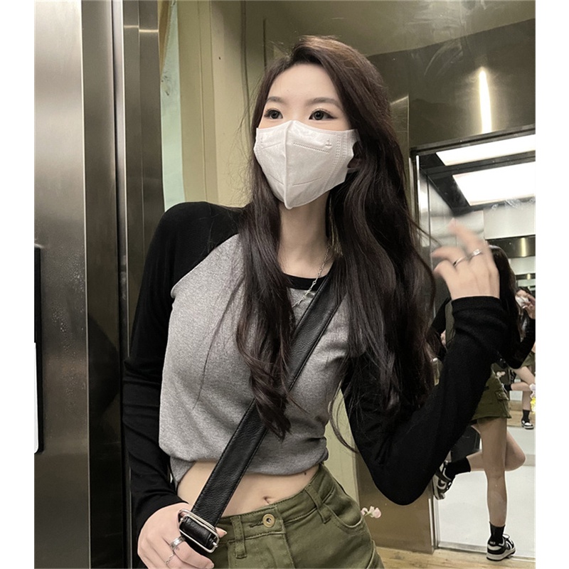 NRVP Áo Thun Nữ Dài Tay Dáng Rộng Thời Trang Hàn Quốc