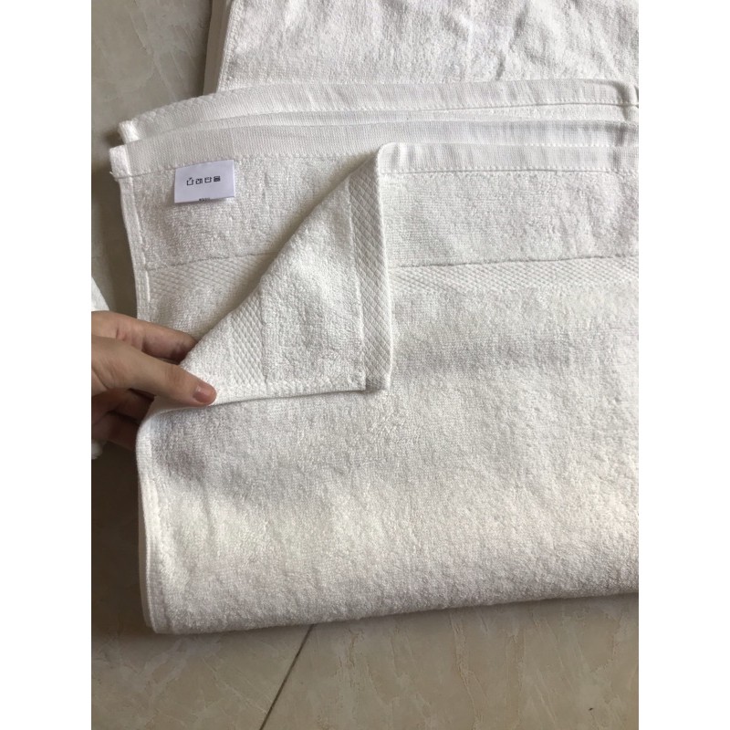 [Hàng VNXK] Khăn tắm xuất Hàn cỡ trung 100% cotton, kt 40x80 cm mềm mại, thấm nước cực tốt