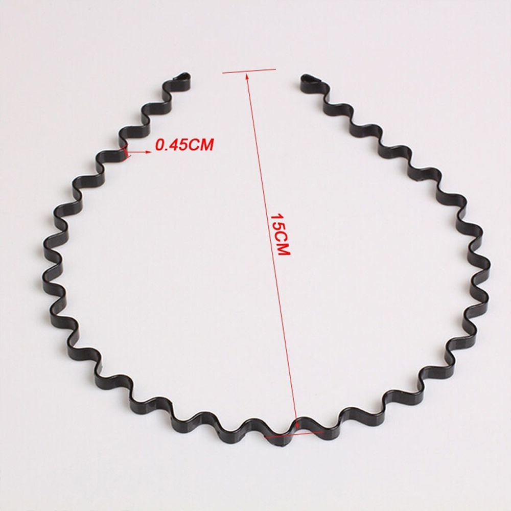 Băng đô cài tóc gợn sóng bằng kim loại màu đen/nơi sóng nhiều màu tùy chọn cho nam và nữ 2LIFE