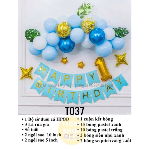 (Tặng Bơm+ Keo) Set Sinh Nhật Trang Trí Đơn Giản