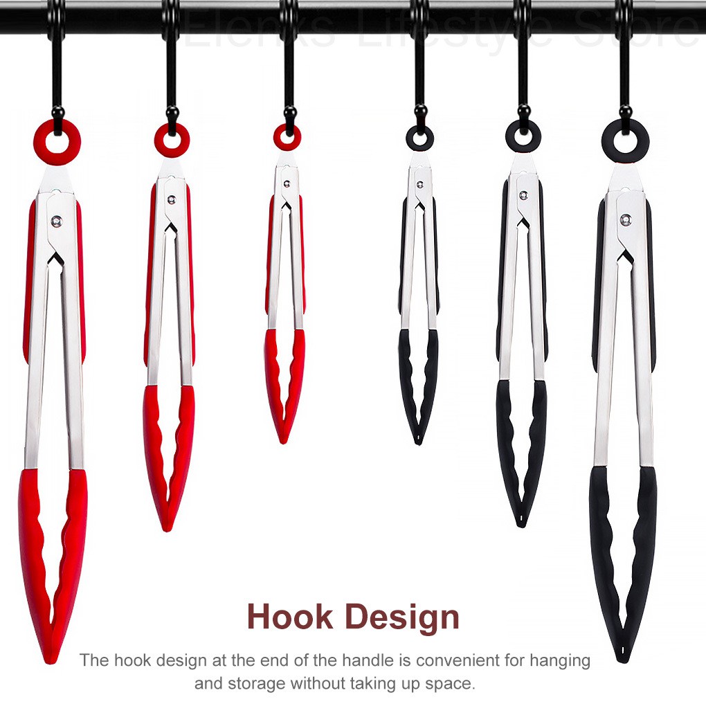 Kẹp Gắp Thức Ăn Đầu Silicone Chống Dính 7 Inch