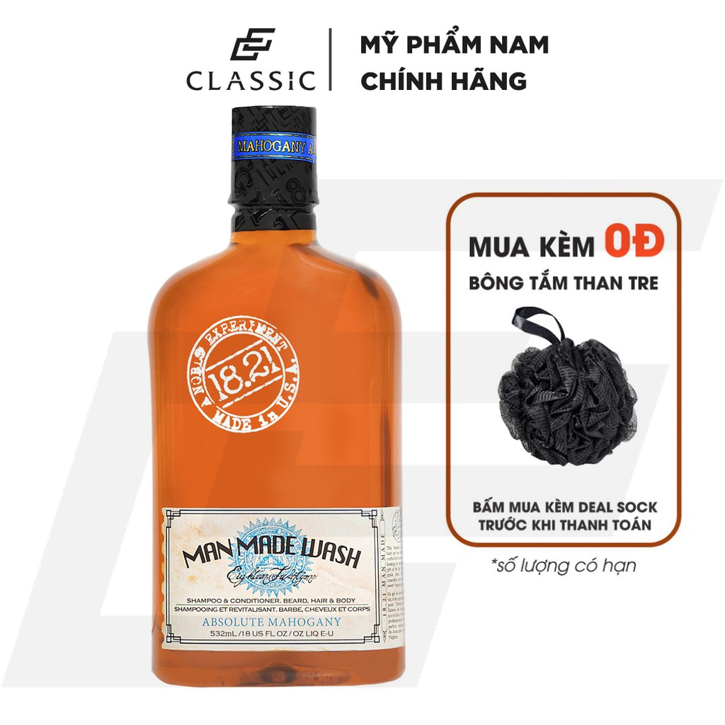 Sữa Tắm Gội 18.21 Man Made Wash Absolute Mahogany 510ml