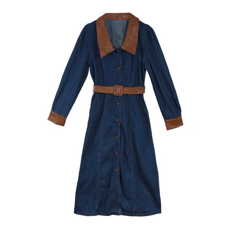 Váy jean xuông dài kèm thắt lưng da Hàn Quốc