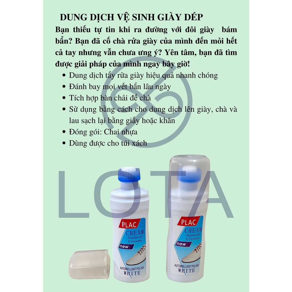 KEM TẨY TRẮNG GIÀY DÉP KÈM BÀN CHẢI, chai dung dịch vệ sinh tẩy rửa như mới, nước chà giày dép, shoes cleaning cream