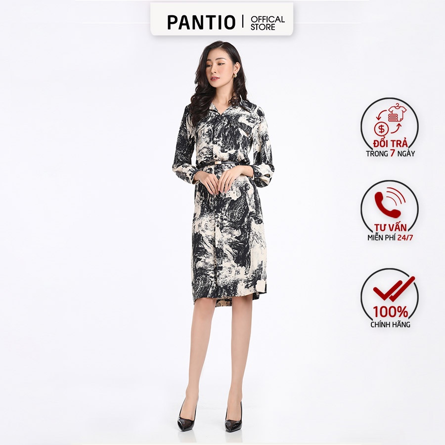 Đầm công sở phối hoạ tiết thời trang FDC52537 - PANTIO