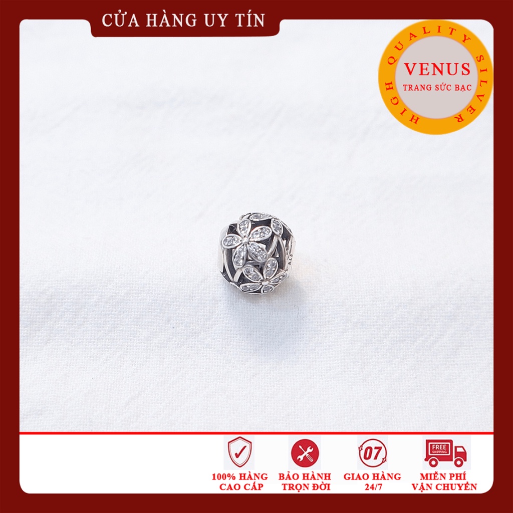 [Charm bạc 925 cao cấp] Charm bạc hình cầu hoa Daisy nhỏ- Mã sản phẩm VENUSCHD