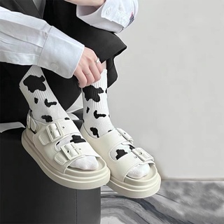 Sandal quai ngang kiểu khuya vuông cài Ulzzang dành cho nam/nữ (kèm hình thật