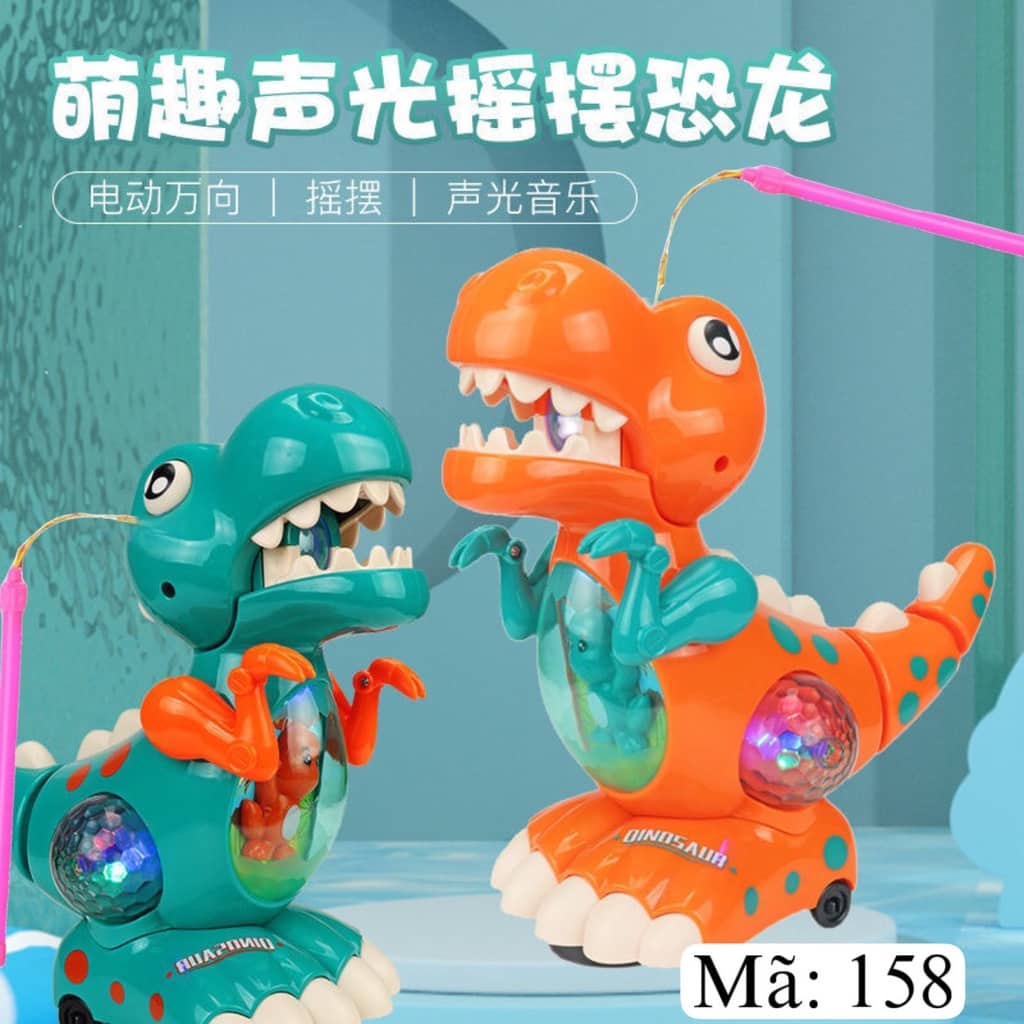 Đèn Lồng Trung thu khủng long chạy pin có nhạc có đèn phát sáng vui nhộn cho bé