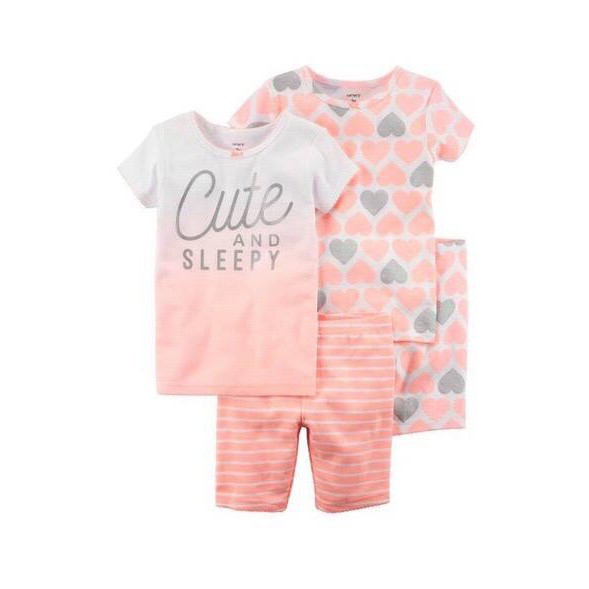 Bộ cộc tay cho bé gái xuất dư xịn hiệu Carter