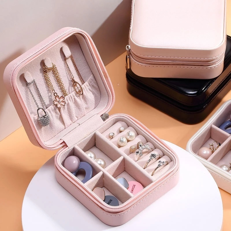 Hộp Đựng Trang Sức Bằng Da PU Màu Kẹo Nhỏ Gọn Tiện DụngHộp Đựng Trang Sức Khi Đi Du Lịch