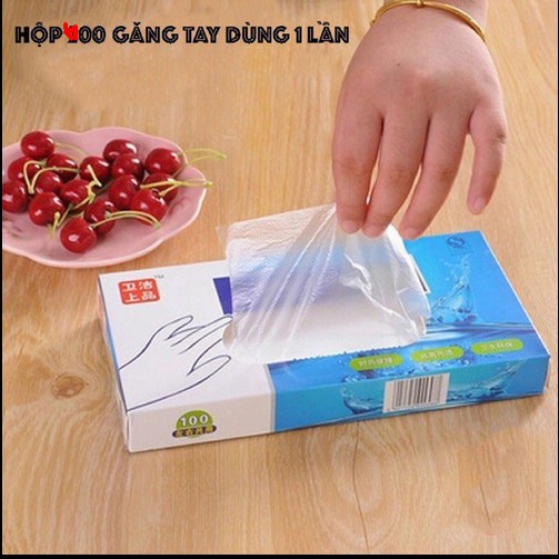 Bao Tay Nilon Dùng 1 Lần Tiện Lợi (Hộp 100 Cái)