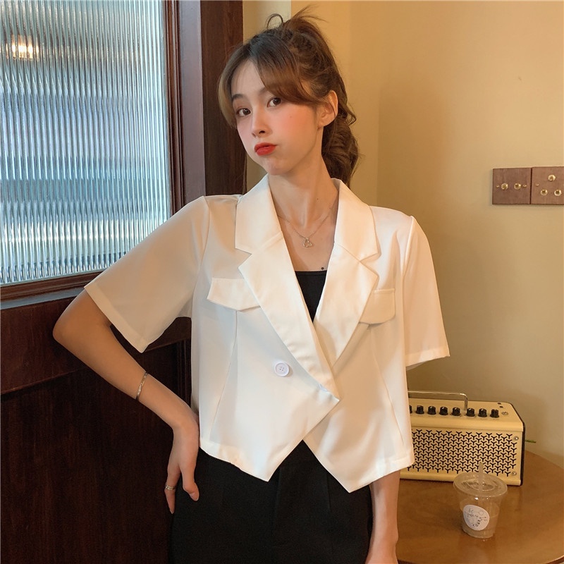 Áo Blazer Nữ Tay Lỡ Dáng Croptop Cổ Vest Thời Trang Talene AO KHOAC NU 001V3