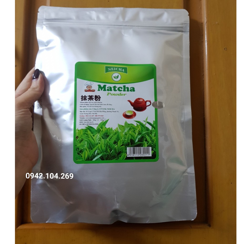 Bột Trà Xanh/ Bột Matcha Mũ Trắng Đài Loan Nguyên chất gói 500g