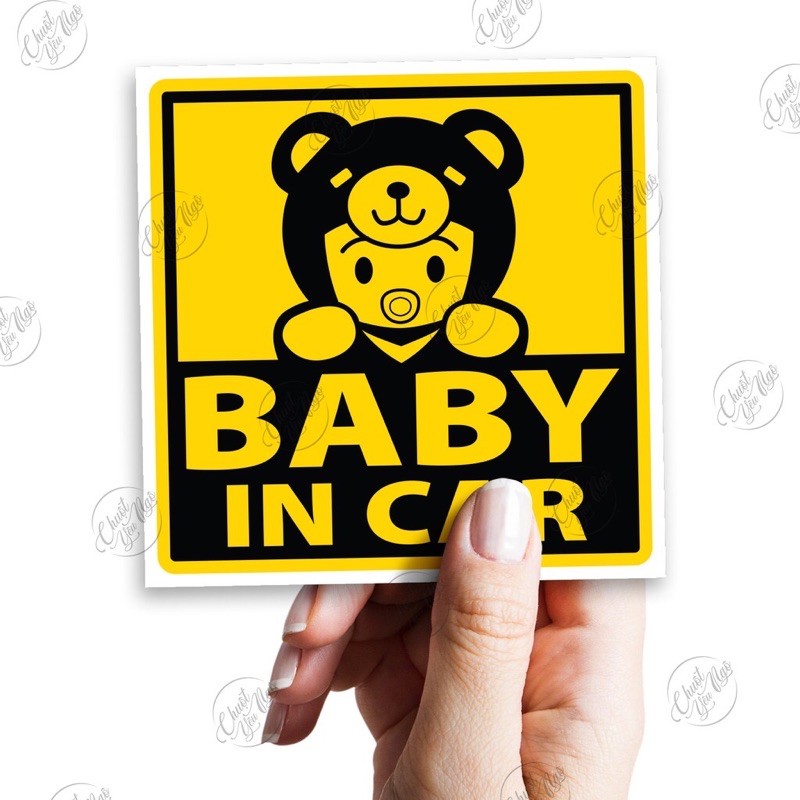COBO 4 MẪU STICKER 10cm x 10cm BABY IN CAR  NT 09