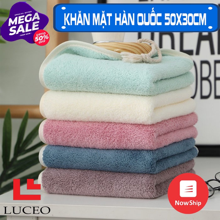 [MUA NGAY VỚI GIÁ RẺ] Khăn Mặt Hàn Quốc 50x30cm Siêu Thấm, siêu bền