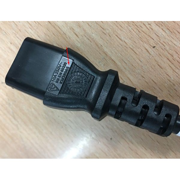 Dây nguồn 2 chân tròn I-Sheng  C13 10A 250V Cho Máy Tính, Nồi Cơm