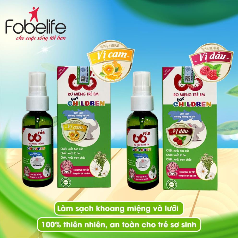 Xịt rơ miệng trẻ em BBNIE - Giúp làm sạch khoang miệng và lưỡi cho bé (40ml)