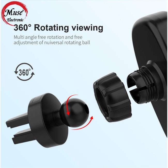 Bộ Sạc Xe Hơi Không Dây 10w D02 Có Thể Điều Chỉnh Cho Màn Hình 4-7 Inch Có Đầu Vào Micro-usb