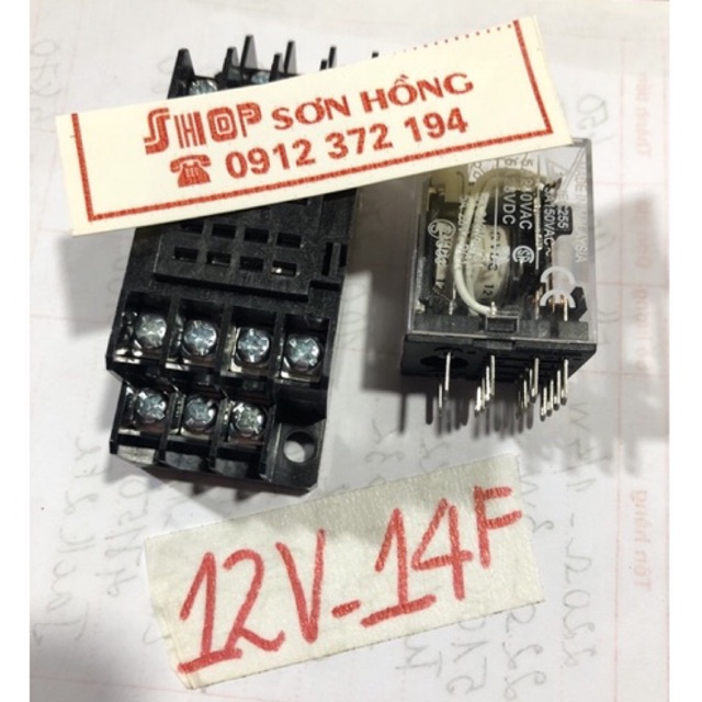 Rơ le 12V 14 chân nhỏ kèm đế