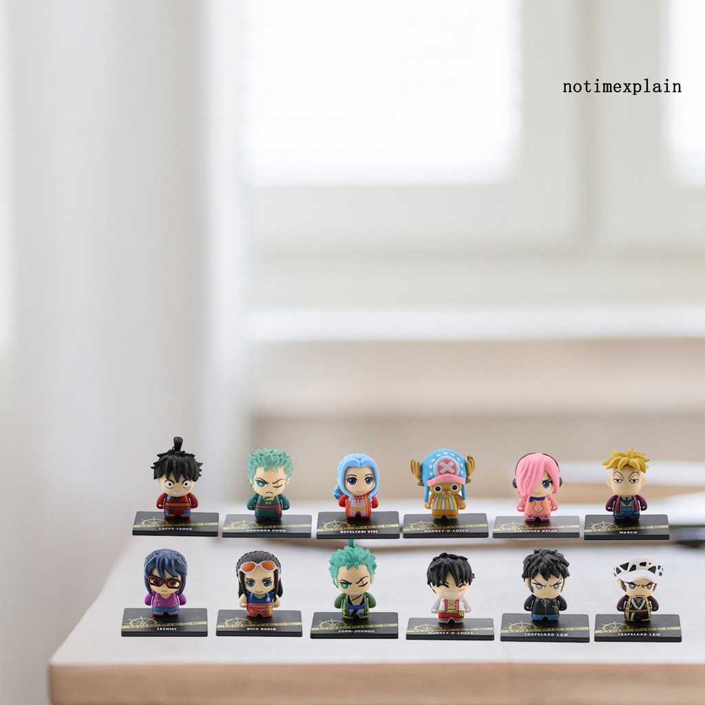 NTP 12Pcs/Set Cartoon Anime One Piece Action Figure Toy Gift Home Decor Ornament