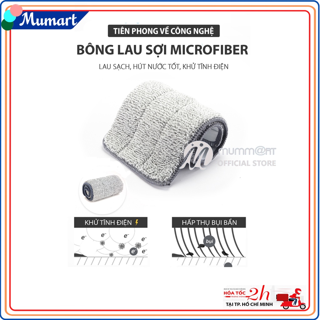 Bông lau nhà chữ nhật 33 x12 cm, bông lau nhà thay thế cây lau nhà thông mình 360 | VS_BL_3312