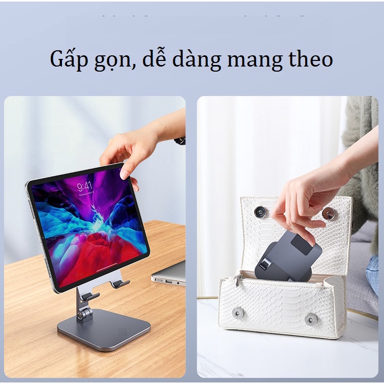 Đế đỡ điện thoại máy tính bảng, Giá đỡ iPhone iPad X22 nhôm nguyên khối gấp gọn Vu Studio