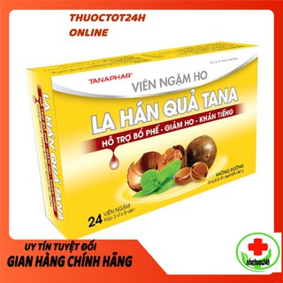 Viên Ngậm Ho khản tiếng La Hán Quả Tana không đường hỗ trợ làm giảm ho bảo vệ sức khỏe - Hộp 24 viên