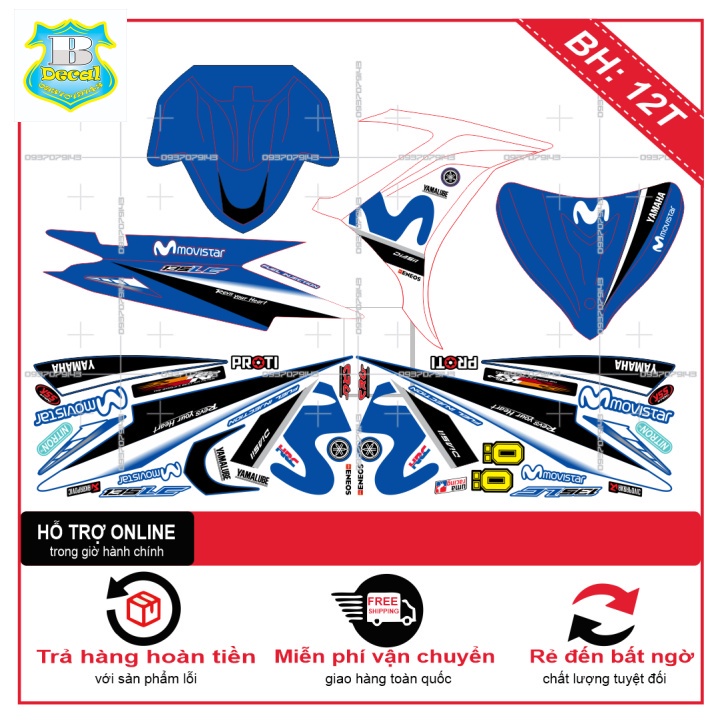 ( Quí khách vui lòng mang ra tiệm cho thợ dán ) Tem EX 2011 MOVISTAR 2 [Bi Decal]