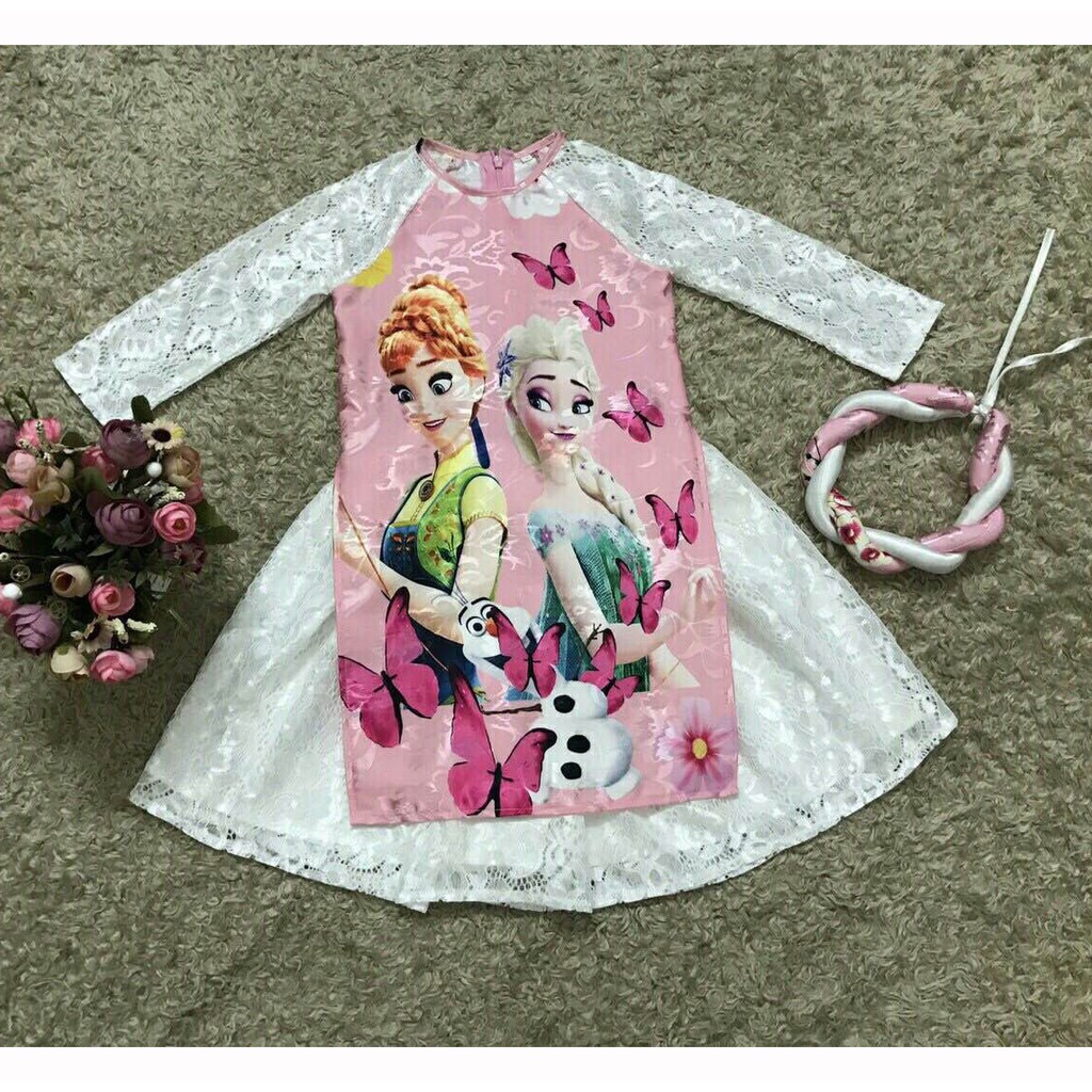 Áo dài gấm thêu hoa June cho bé gái 2-9T AD160