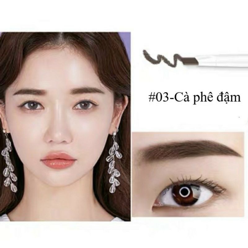 Bút chì kẻ mày Lameila Eyebrow Pencil 801,chì kẻ mày không thấm nước lâu trôi,thiết kế 2 đầu tiện lợi,đầu kẻ sắc nét