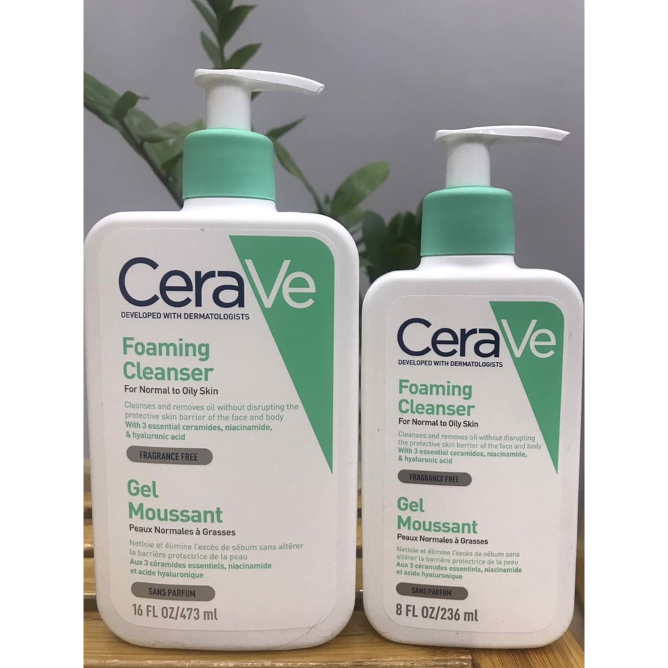 Sữa Rửa Mặt CeraVe Foaming Facial Cleanser Dành Cho Da Dầu, Hỗn Hợp - 473ml