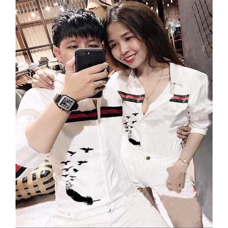 ÁO SƠ MI ĐÔI NAM NỮ CHẤT LỤA XỊN MS00404