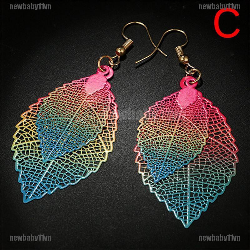 Bông Tai HợP Kim HìNh Lá NhiềU MàU SắC