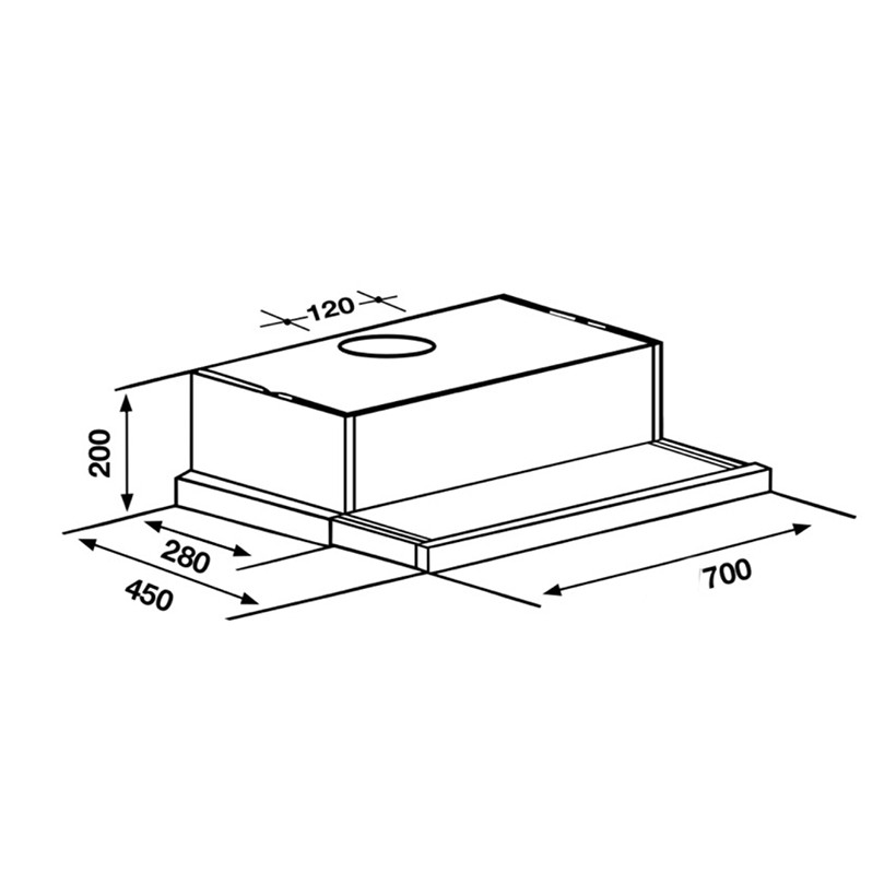 Máy hút mùi bếp âm tủ 7 tấc KAFF KF-TL70H