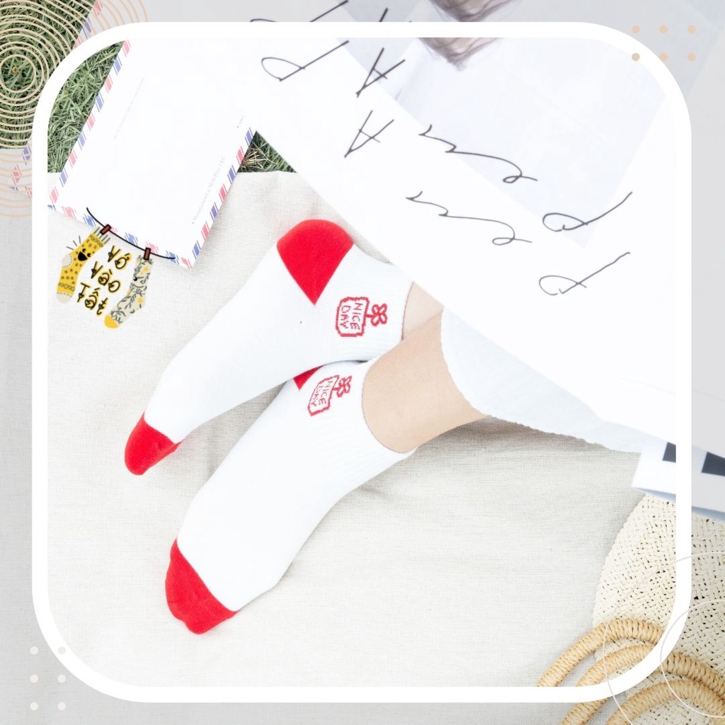 TẤT VỚ NỮ CỔ NGẮN CHERRY ĐỎ