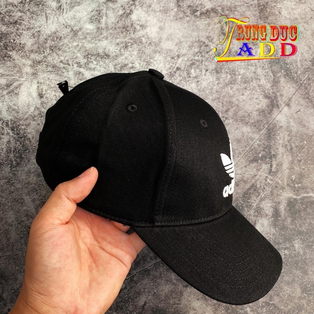 Mũ Lưỡi Trai Adidas Đen Logo 3 Lá Truyền Thống Chất Cực Đẹp Fom Cứng Cáp Full Tag Code Trungducadidas