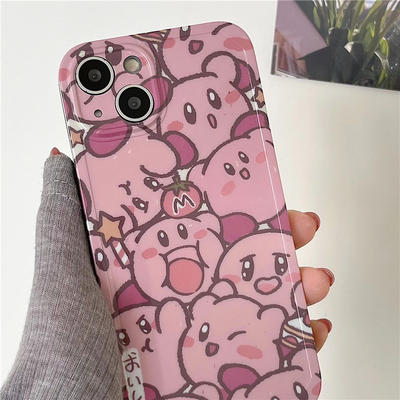 Ốp Điện Thoại IMD Mềm Họa Tiết Hoạt Hình Kirby Màu Hồng Cho IPhone13 12 11 Pro MAX X/XS XR XSMAX 7P/8P