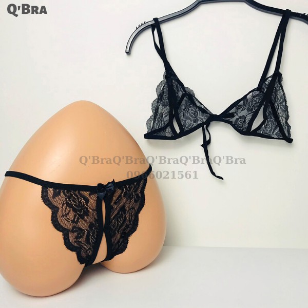 Bộ đồ lót nữ ren sexy quần không đũng quần lót ren xuyên thấu cho cô nàng gợi cảm | BigBuy360 - bigbuy360.vn