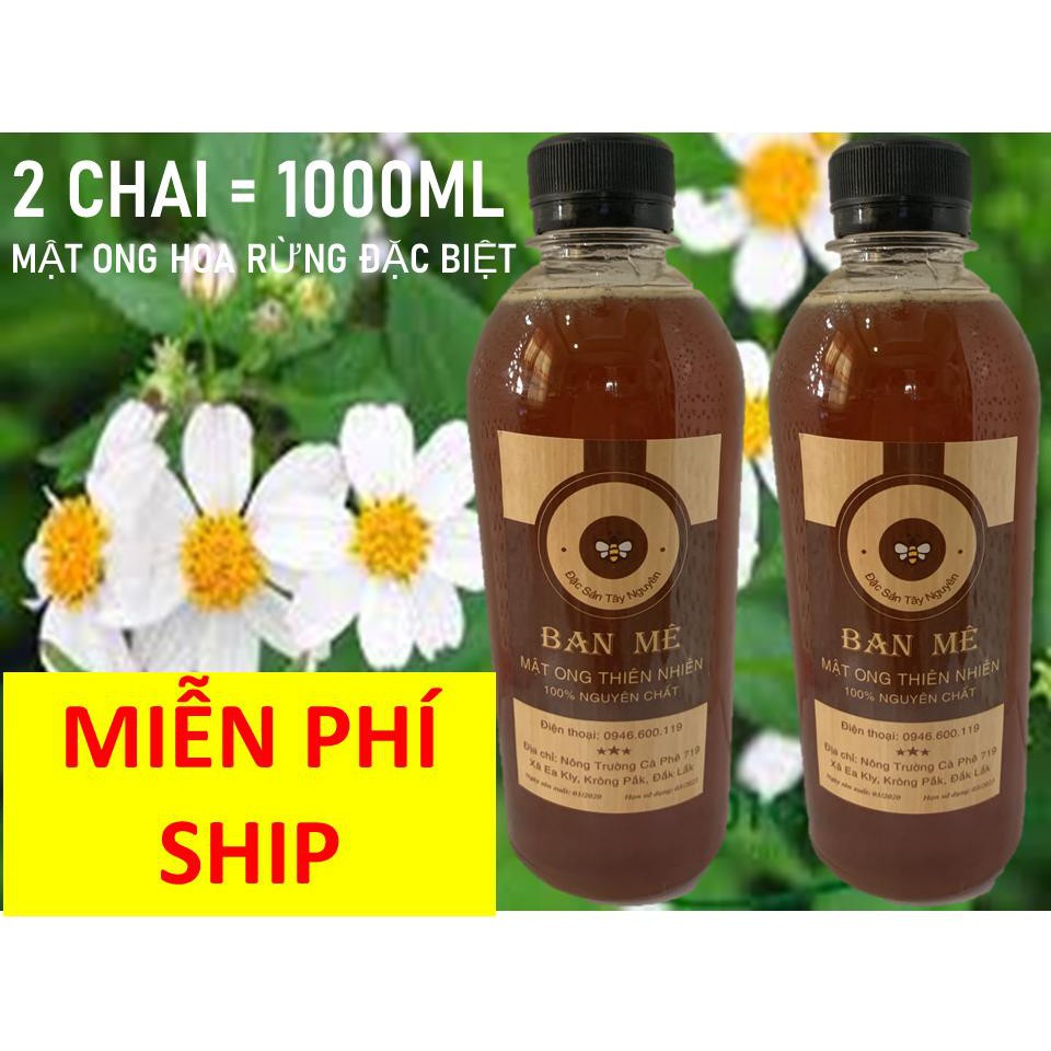 2 LÍT Mật ong nguyên chất rừng Tây Nguyên