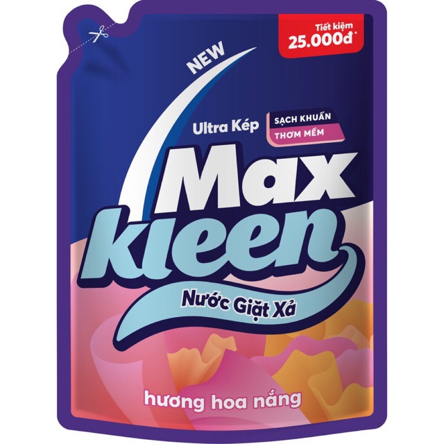 SIÊU GIẢM GIÁ NƯỚC GIẶT XẢ TÚI MAXKLEEN 2.4L/ túi 3.8 kg