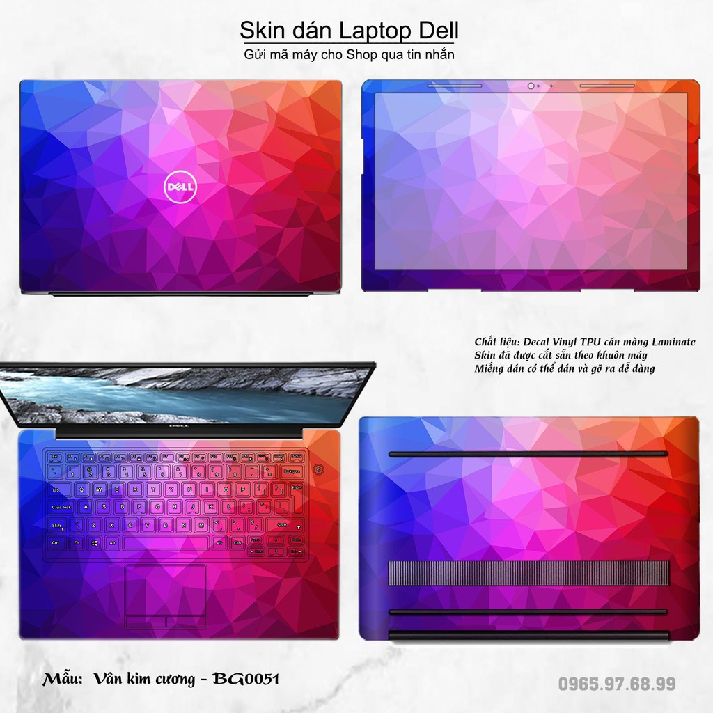 Skin dán Laptop Dell in hình Vân kim cương nhiều mẫu 2 (inbox mã máy cho Shop)