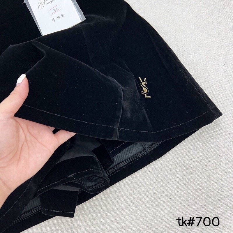 CHÂN VÁY NHUNG DÁNG A CẠP CAO KÈM TAG YSLL FROM CHUẨN ĐẸP MS16627