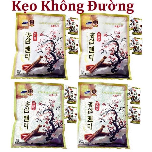 Kẹo hồng sâm cành đào không đường 200gr . Hsd: 3/2024