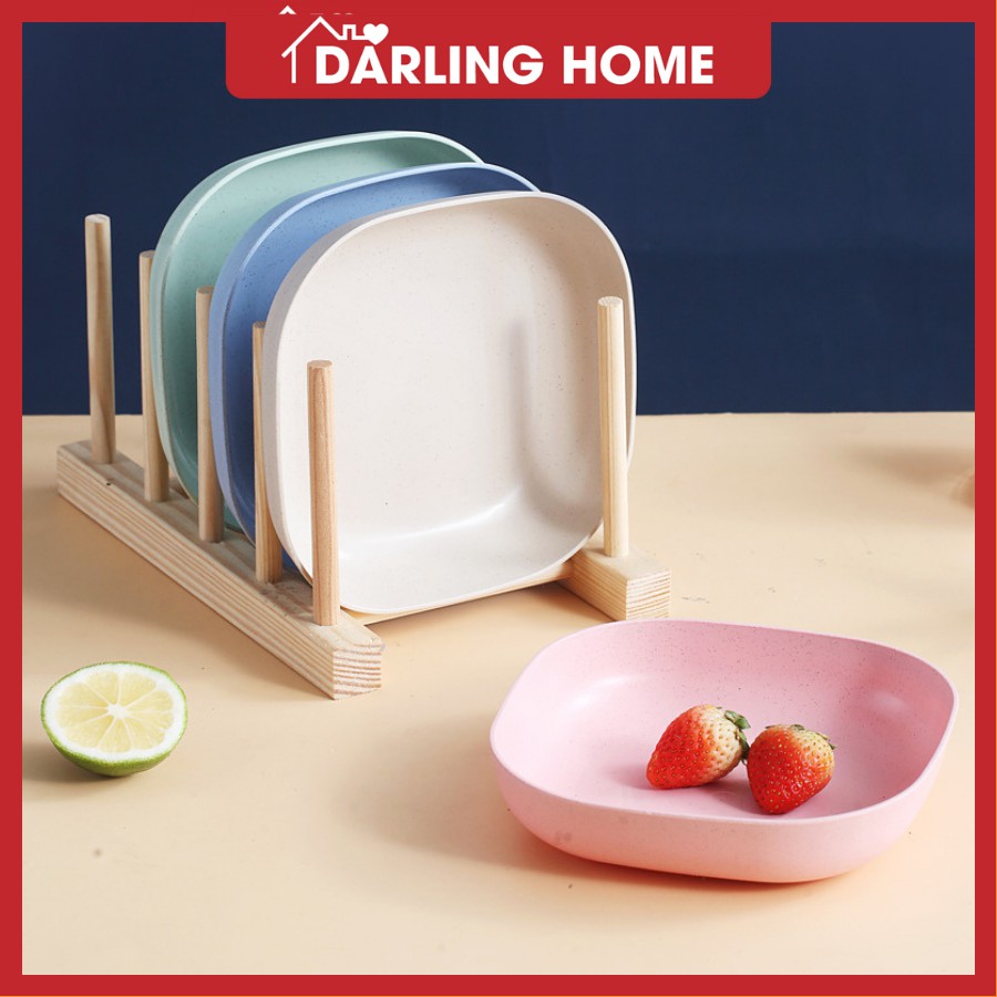 Bộ Chén Dĩa Lúa Mạch Cao Cấp, Dĩa Lúa Mạch set 8 Mon Dễ Thương Darling Home