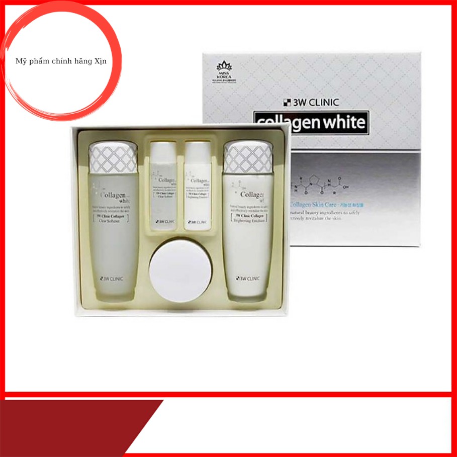 Bộ dưỡng trắng da - Bộ dưỡng da chiết xuất từ Collagen 3W Clinic Hàn Quốc [Cam Kết Hàng Chính Hãng]