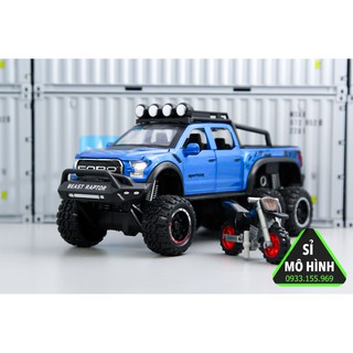 Mô hình xe Ford F150 Raptor Offroad 6 x 6 1:32 Xanh