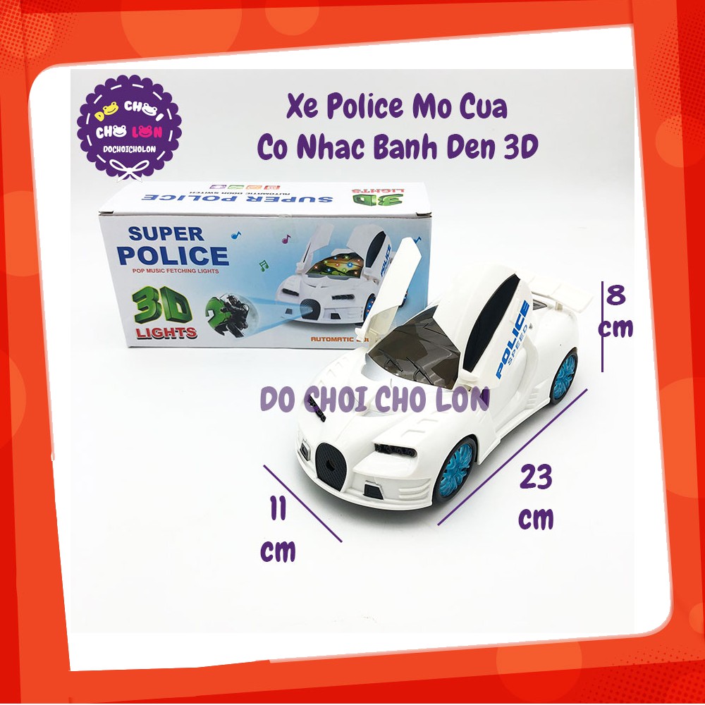 Đồ chơi xe ô tô Police mở cửa chạy pin đèn Led 3D nhạc 500-23 - KhaDiTOYS - Xe mô hình dùng pin